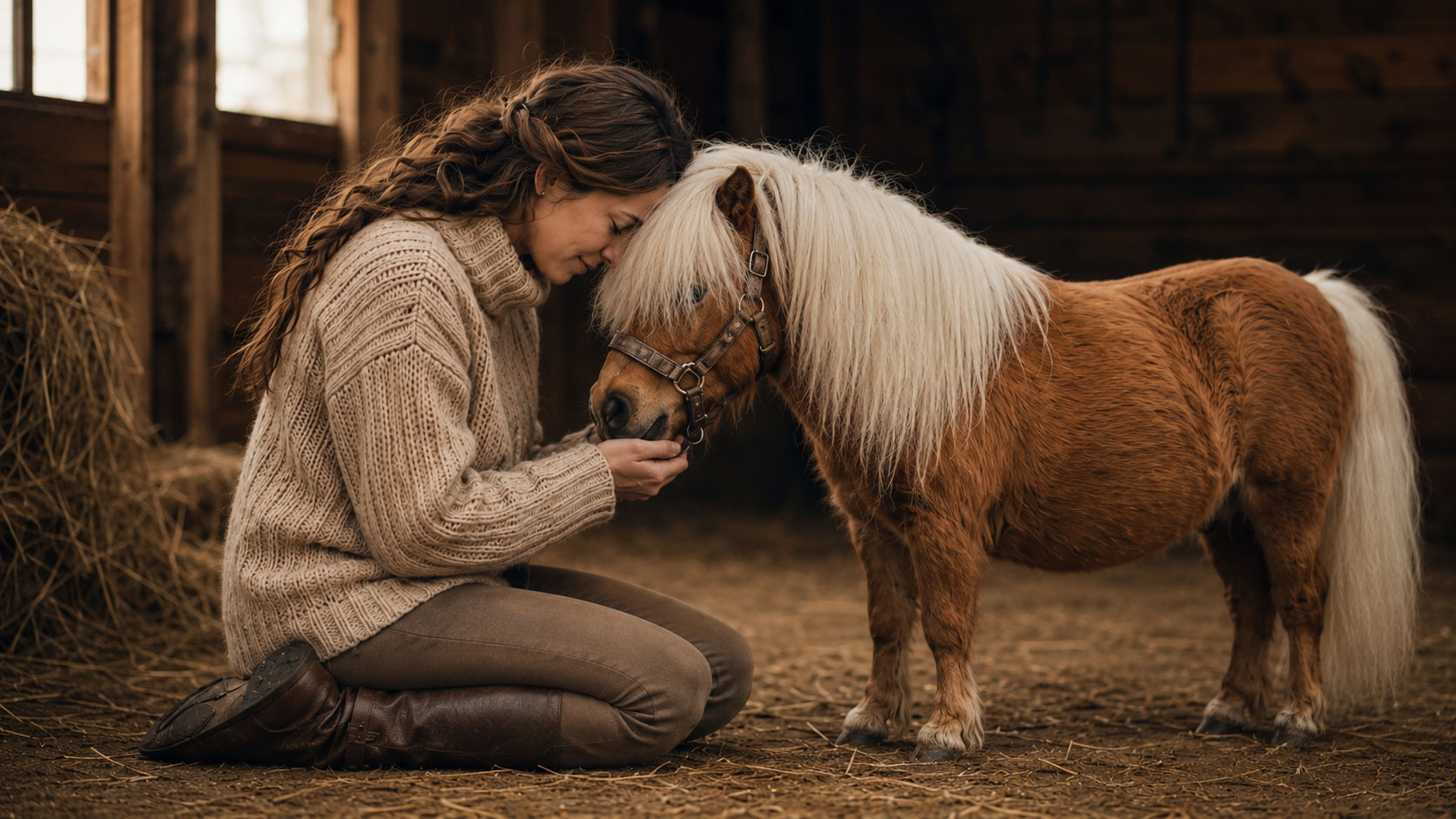 Mini Pony in alpiner Landschaft